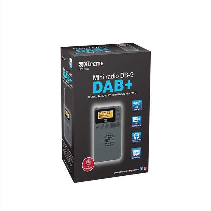 Xtreme - Mini Radio Dab+ Db-9-nero