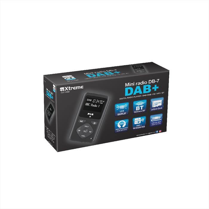Xtreme - Mini Radio Dab+ Db 7-nero