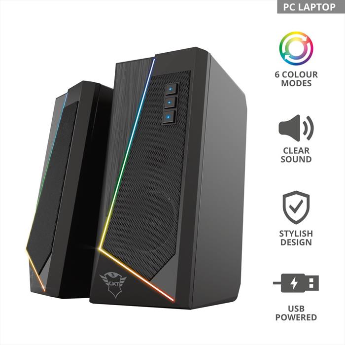 Trust - Gxt609 Zoxa Rgb Led Speaker Set-black Rgb