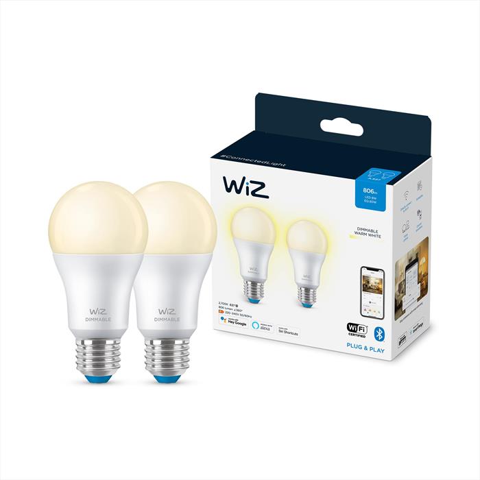 Wiz - Dim 2x Goccia Smerigliata 60w E27-white