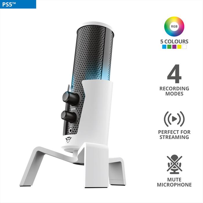 Trust - Gxt258w Fyru 4in1 Streaming Mic Ps5-black/white