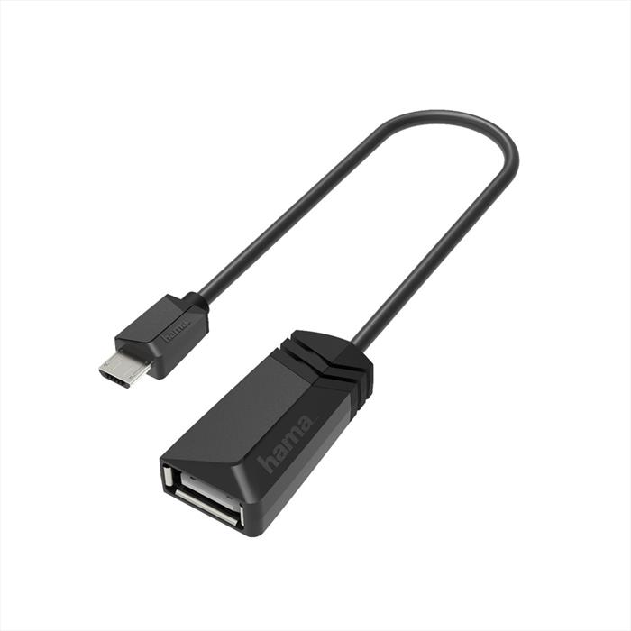 Hama Cavetto Adattatore Per Tablet Usb A 2.0 F/Usb Micro B 2.0 M, Otg, 0,15Metri, Nero-image
