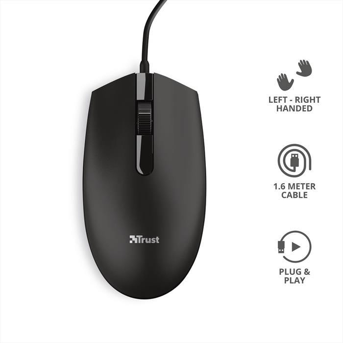 Trust - Basi Wired Mouse-black
