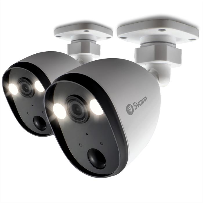 Swann - Spotcam Full Hd Con Luce Esterno 2 Pack-white
