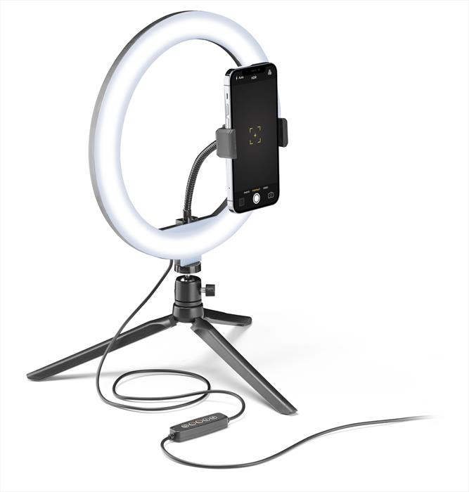 Kit Treppiede Smartphone Cellularline Anello Led Con Treppiede-image
