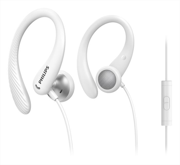 Philips TAA1105WT/00-CUFFIE Sport Cuffie Auricolari Cablate (Bianco)