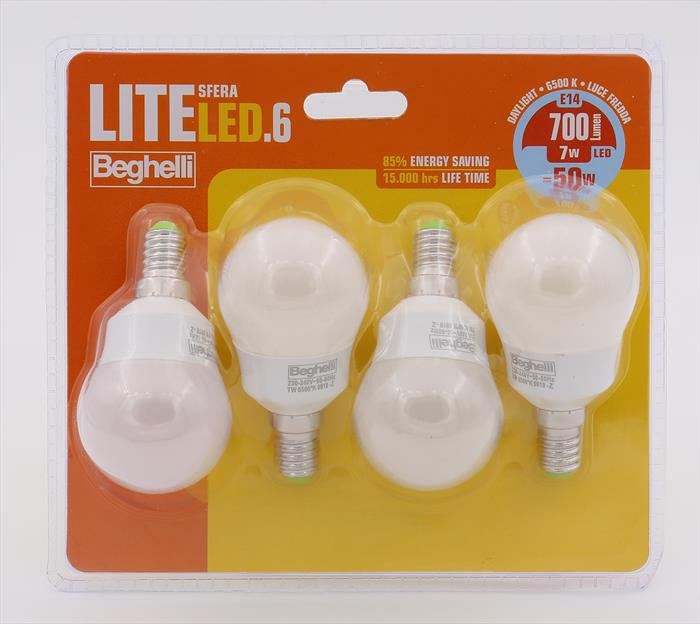 Beghelli - Liteled6 Sfe 700lm 7w E14 6.5k-bianca