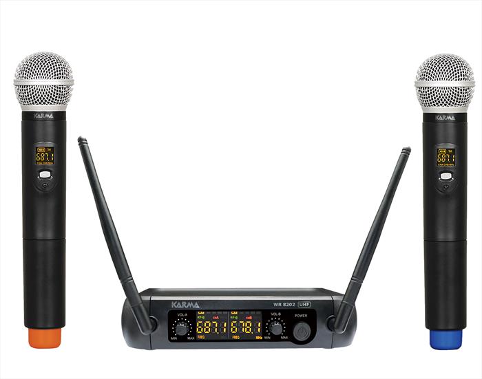 Karma - Doppio Radiomicrofono Palmare Set 8202-nero