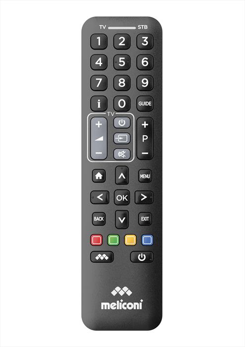 Meliconi - Telecomando Universale 2 In 1 Control 2+-calotta Nera, Tastiera Nera