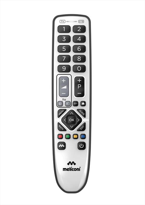 Meliconi - Telecomando Universale 2 In 1 Gb Pratico 2+ Italia-bianco Lucido / Bianco Opaco /