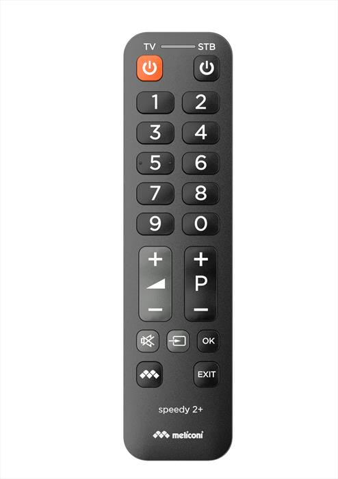 Meliconi - Telecomando Universale 2 In 1 Speedy 2+ Italia-tlc Nero Con Tastiera Bicolore