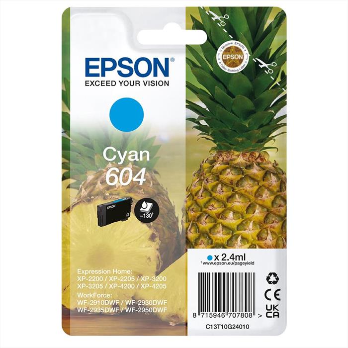 Epson - Cartuccia Ink Serie Ananas Ciano 604 Std-ciano