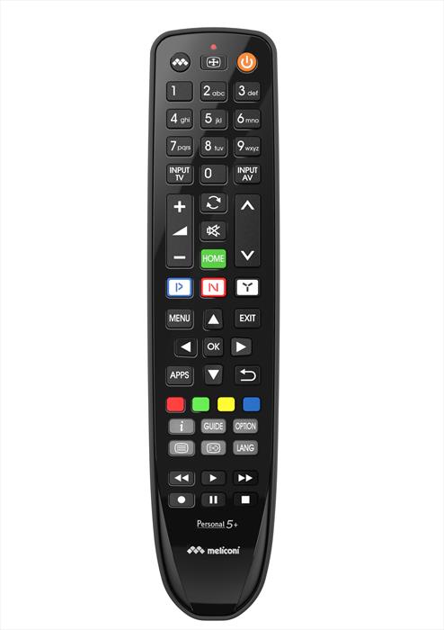 Meliconi - Telecomando Gumbody Personal 5+ Panas-nero Lucido / Nero Opaco / Cor