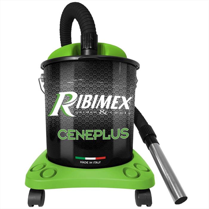 Ribimex - Aspirapolvere A Bidone Ceneplus-nero/verde