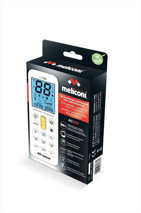 Meliconi - Telecomando Ac200-plastica, Colore Bianco