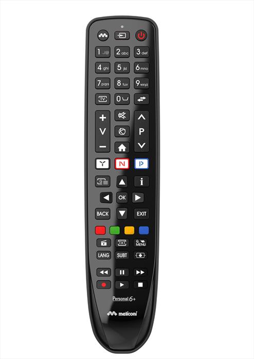 Meliconi - Telecomando Gumbody Personal 6+ Telef-nero Lucido / Nero Opaco / Cor