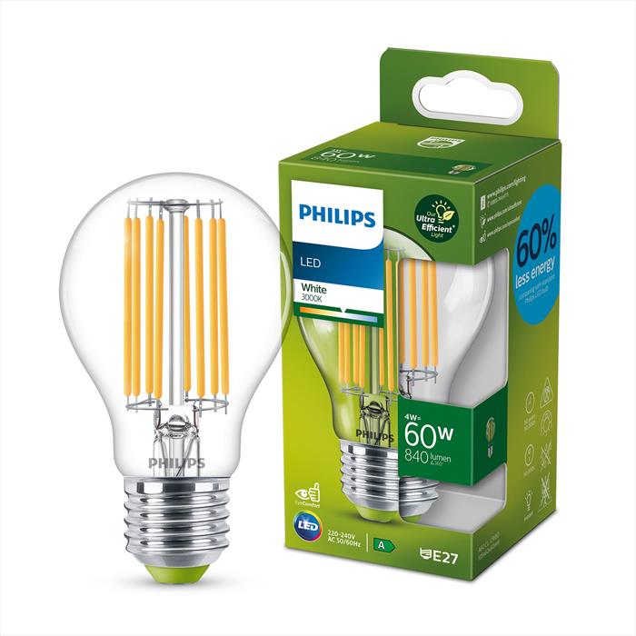 Philips - Lampada A Goccia, 4 W, E27, 840 Lm, Bianco