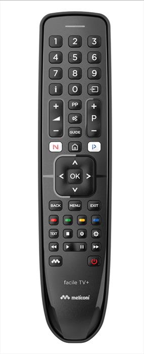 Meliconi - Telecomando Universale Gumbody Facile Tv+-corpo In Gomma, Plastica Nera