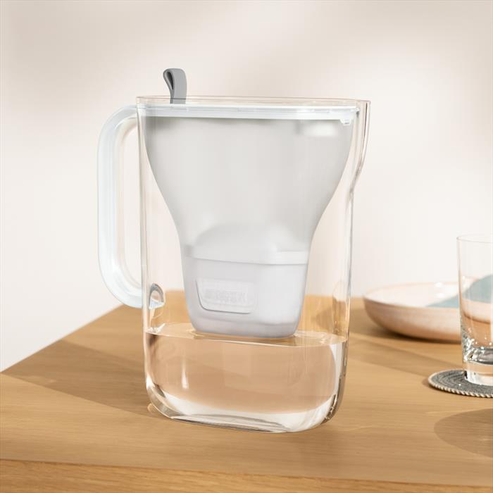 Brita Caraffa Filtrante Per Acqua Style Grey (2.4L) Incl. 1 X Filtro Maxtra Pro All-In-1 - Caraffa Adatta Al Frigorifero Con LED-LTI Intelligente & Co-image