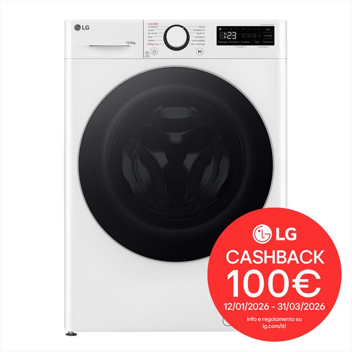 Lg D4R5010TSWS Lavasciuga 10/6Kg Ai Dd, Serie R5 Classe D, 1400 Giri, Turbowash 360, Vapore, Eco Hybrid, Bianca-image