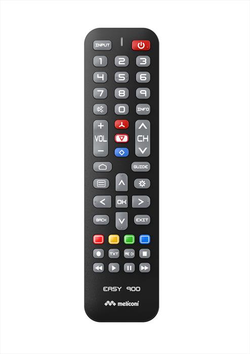 Meliconi - Telecomando Di Ricambio Easy 900 Per Tv Hisense-calotta Nera, Tastiera Grigia