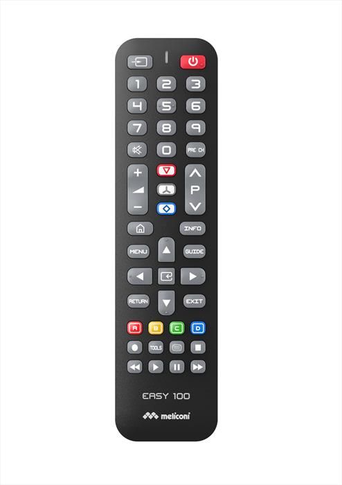 Meliconi - Telecomando Di Ricambio Easy 100 Per Tv Samsung-calotta Nera, Tastiera Grigia