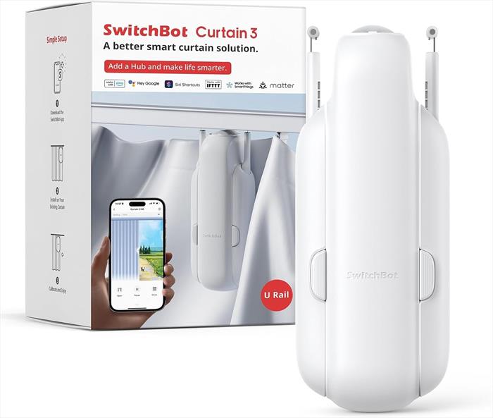 Switchbot - Smart Motore Elettrico Per Tende Curtain U Rail 3-bianco