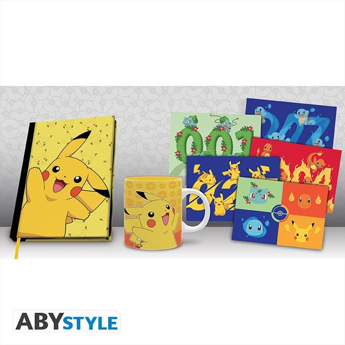 Abysse - Pokemon -set Quaderno A5+mug320ml+cartol Pikachu-multicolore