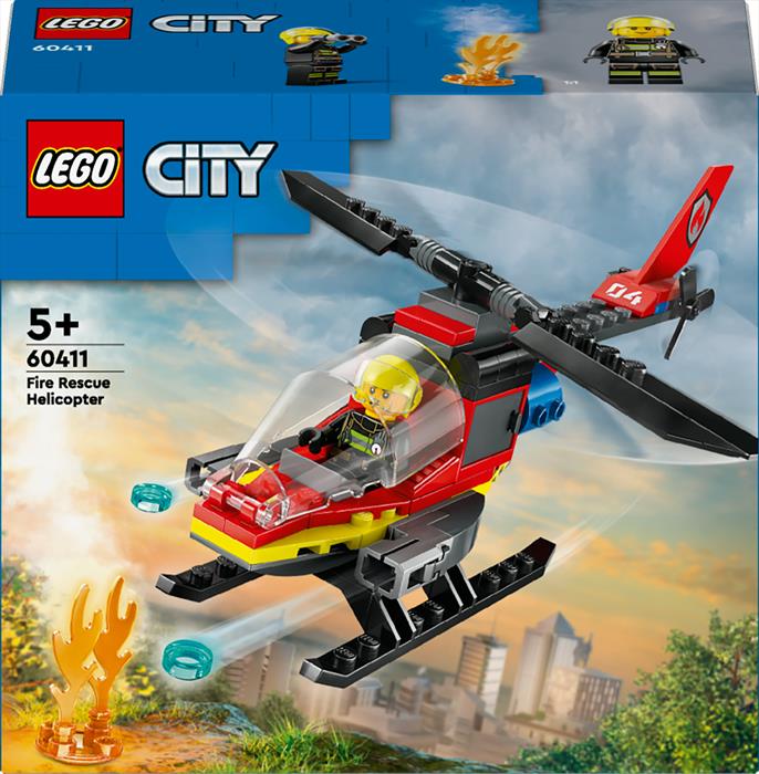 Lego - City Fire Elicottero Dei Pompieri 60411, Multicolore