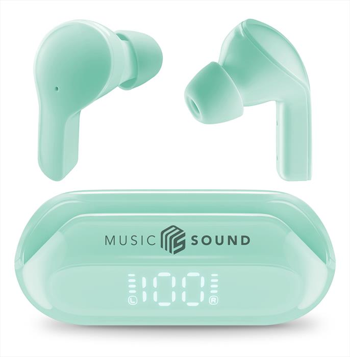 Music Sound Slide Auricolare Tws Bluetooth Con Design In-Ear Super Colorato E Dotato Di Display Led-image