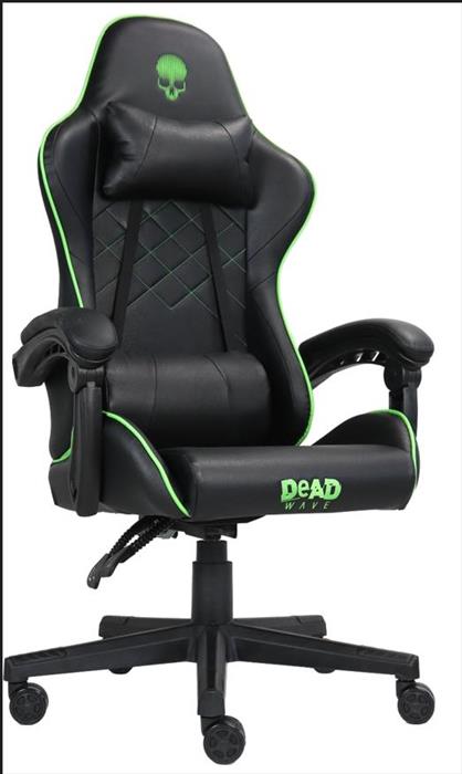 Deadwave DWGT0007 Sedia Per Videogioco Sedia Da Gaming Per Pc Seduta Imbottita Nero, Verde-image