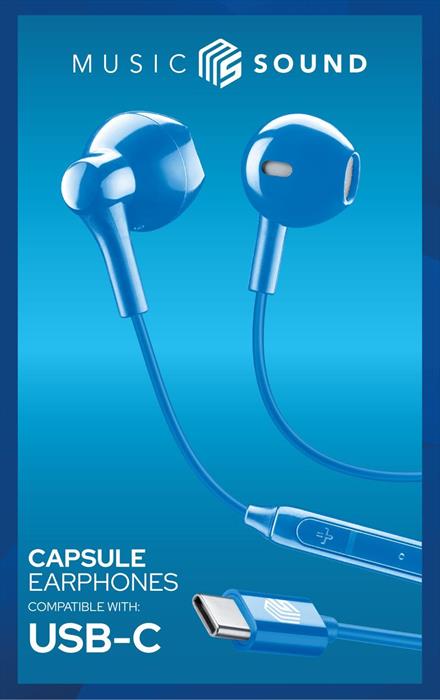 Cellularline - Auricolare Cuffia Aucapsulemstypecb-blu