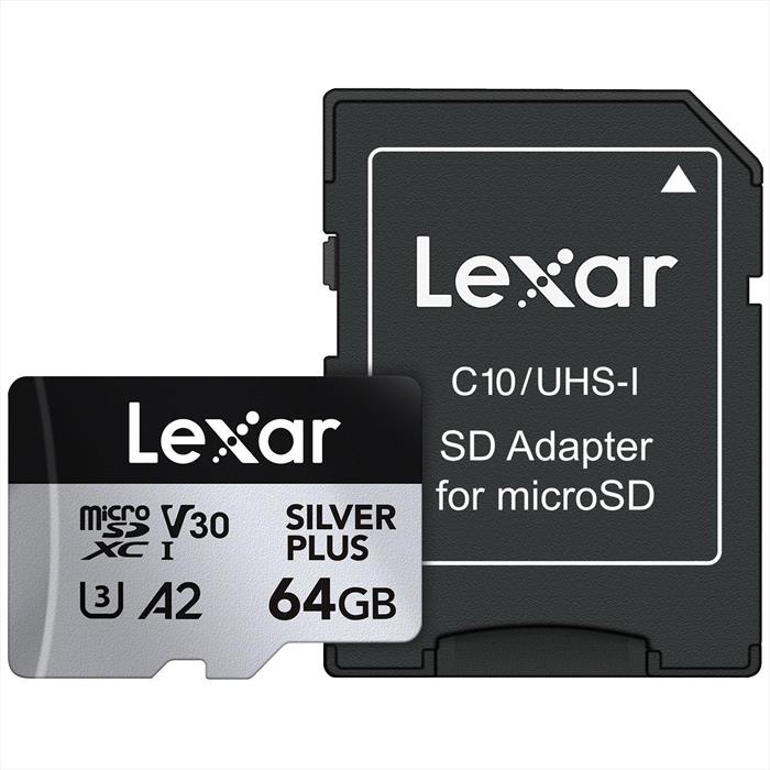 Lexar - 64gb Microsdxc Silver Plus A2 V30-silver