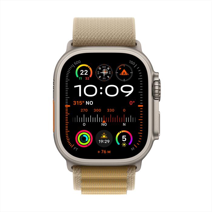 Apple Watch Ultra 2 Gps + Cellular 49Mm Cassa In Titanio Con Tan Alpine Loop - Medium-image