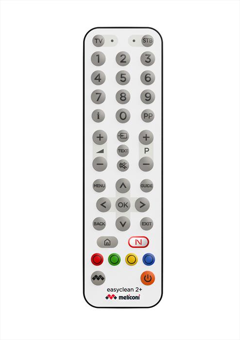 Meliconi - Telecomando Universale Easyclean 2+-tastiera A Membrana Bianca, Fo