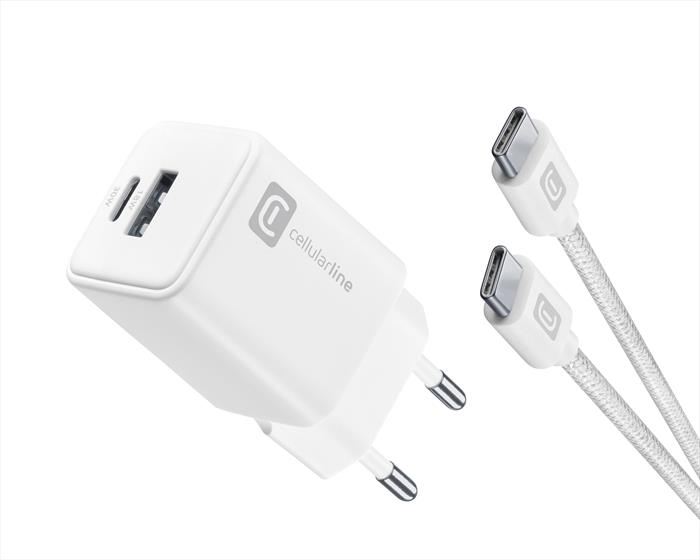 Cellularline Multipower 30W Kit - Smartphone, Tablet E Laptop Caricabatterie Da Rete 30W Con Cavo USB-C To USB-C Incluso-image