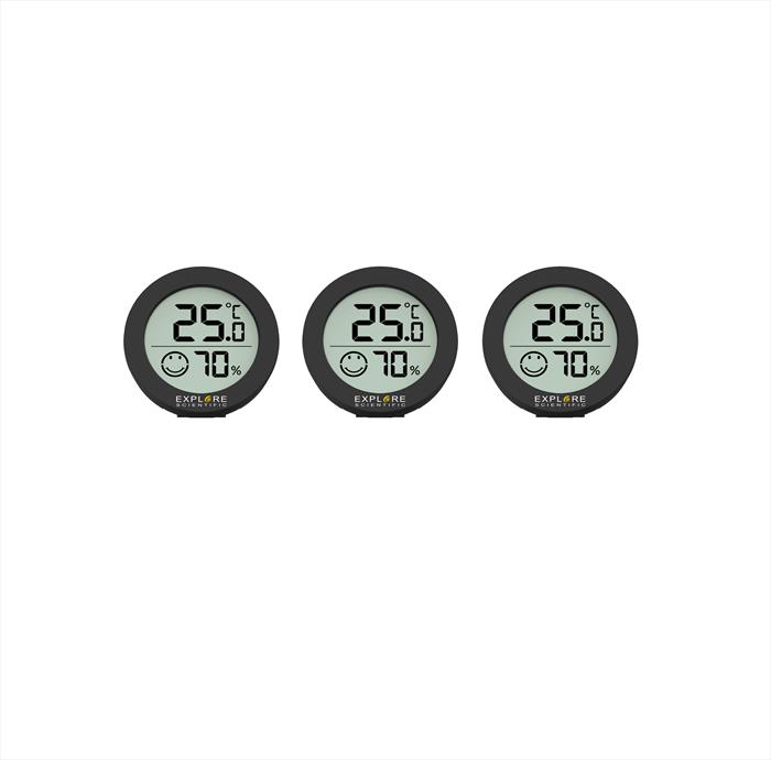Explore Scientific - Stazione Meteo Temp. Higrometer 3 Pack-black