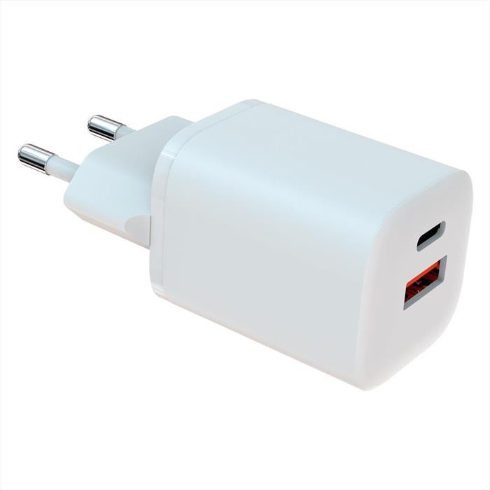 Techlife - Alimentatore Usb Doppia Porta Gan E715-pdqc33w-bianco