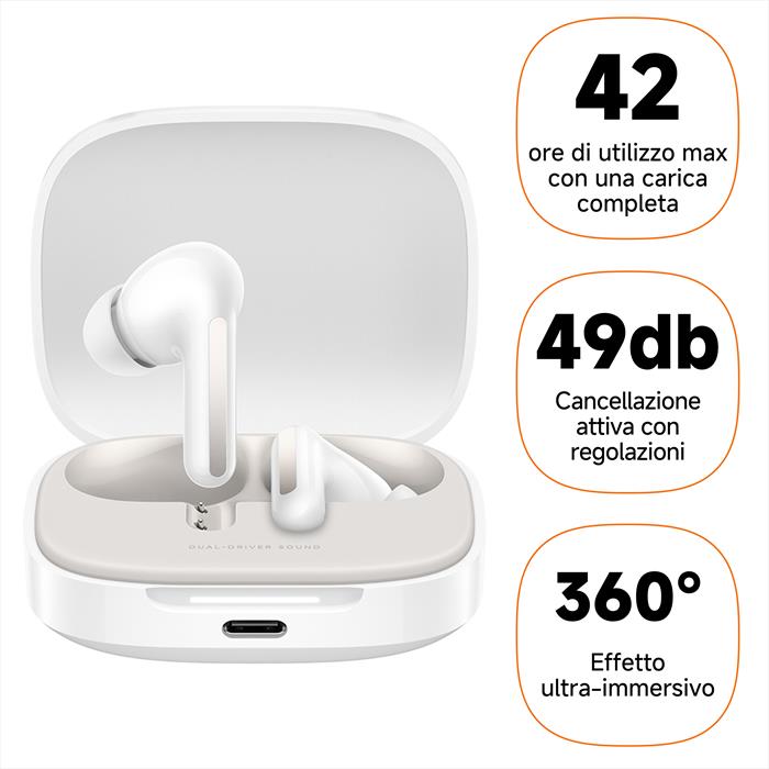 Xiaomi - Auricolare Bluetooth Redmi Buds 6-cloud White
