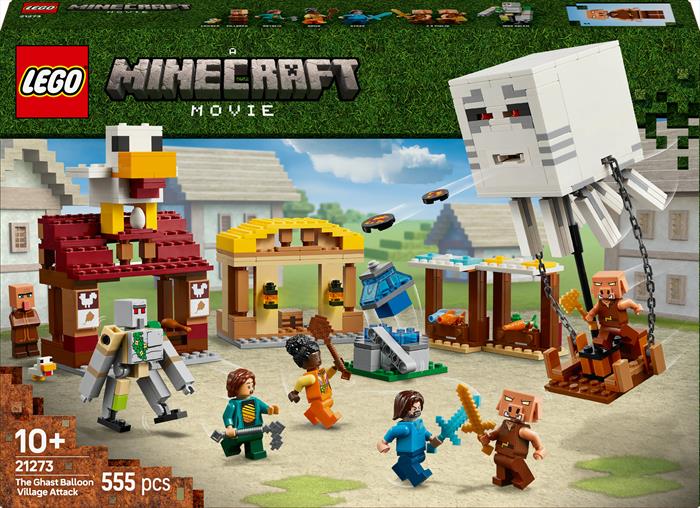 Lego - Minecraft Attacco Al Villaggio Ghast-pallone 21273, Multicolore