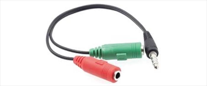 Gbc - Smartphone Dual Audio - Adattatore 3,5mm 4 Poli Sp-nero/verde/rosso