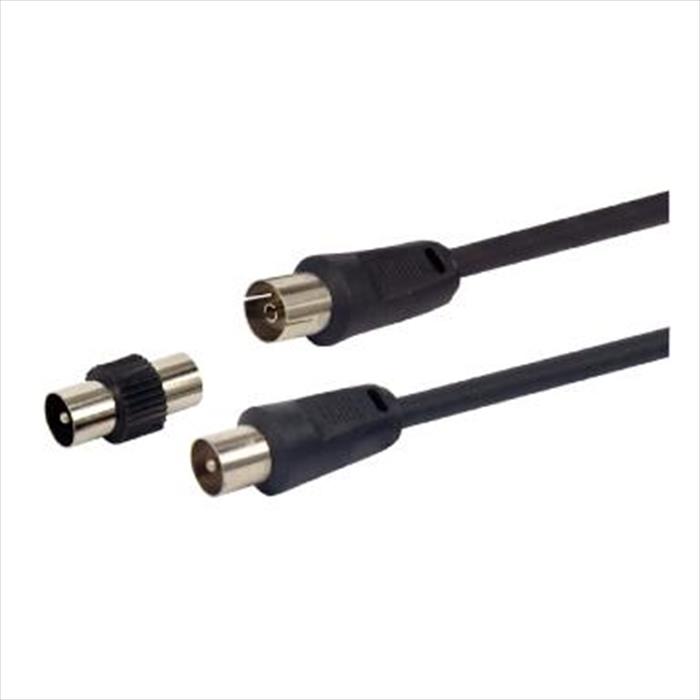 Gbc - Cavo Antenna Tv 3m Con Adattatore-nero
