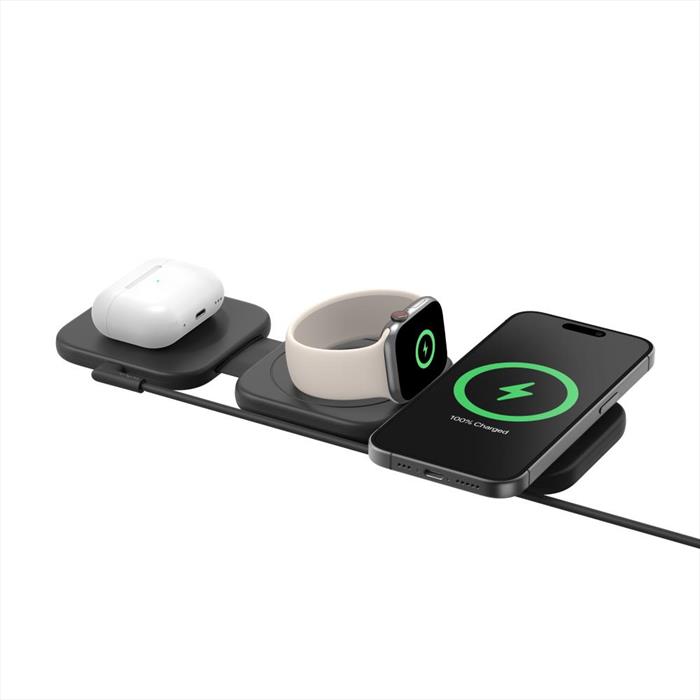 Belkin - 3in1 Fold Travel Wrlschrg Qi2 Magnet 15w-nero