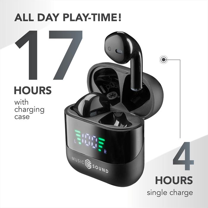 Music Sound - Auricolari Tws Con Display Led-black