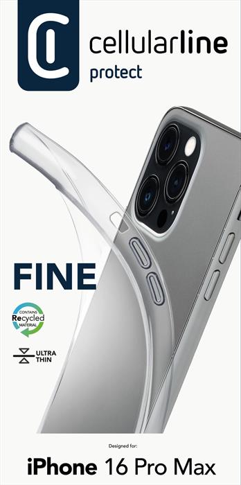 Cellularline Fine - Iphone 16 Pro Max Cover In Gomma Morbida Ultra Sottile E Trasparente-image