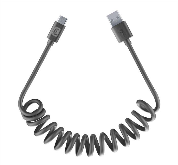 Cellularline - Usb To Usb-c Spiral Cable-nero