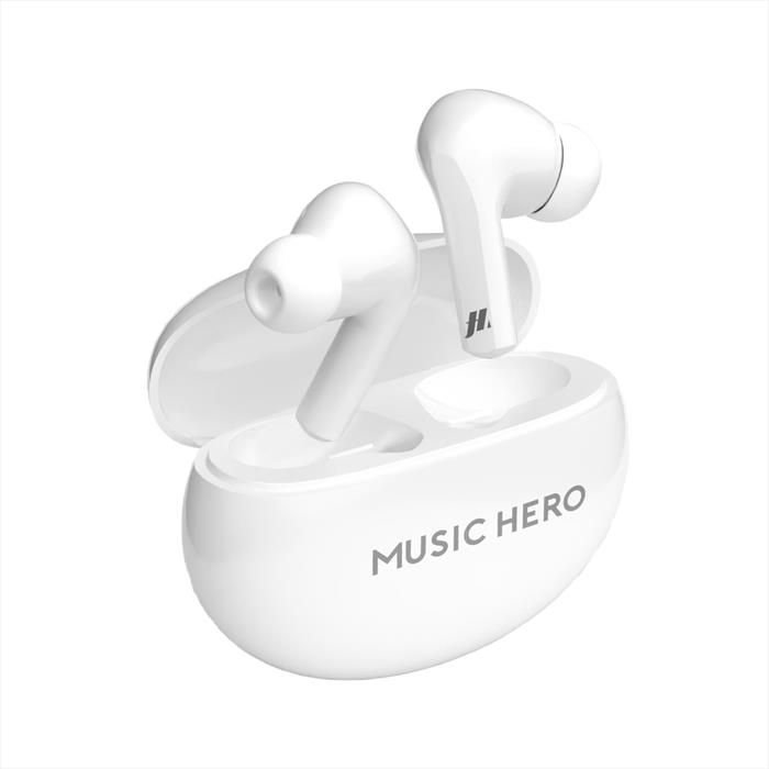 Music Hero - Auricolare Bluetooth Mhtwsbeatbtnorw-bianco