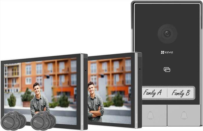 Ezviz - Videocitofono Per Smart Home 2k Hp7- Bifamilire-grigio