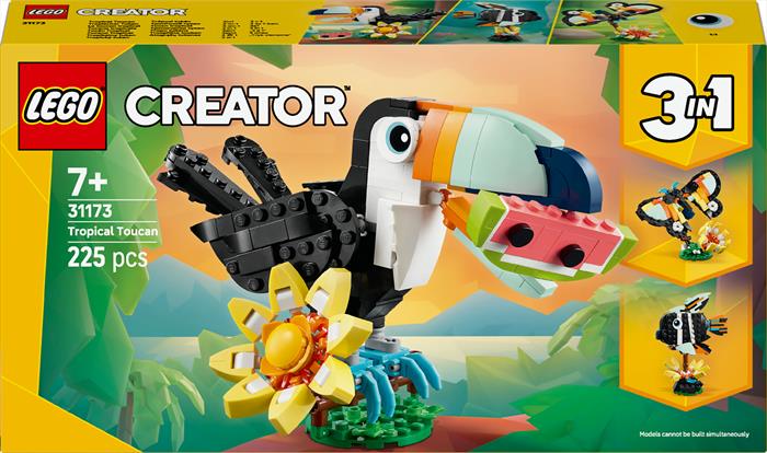 Lego - Creator 3in1 Animali Selvatici: Tucano - 31173, ,