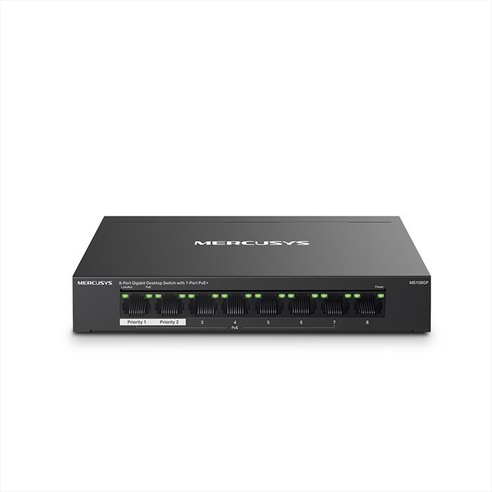 Mercusys - 8-port Gigabit Desktop Switch With 4-port Poe+-nero